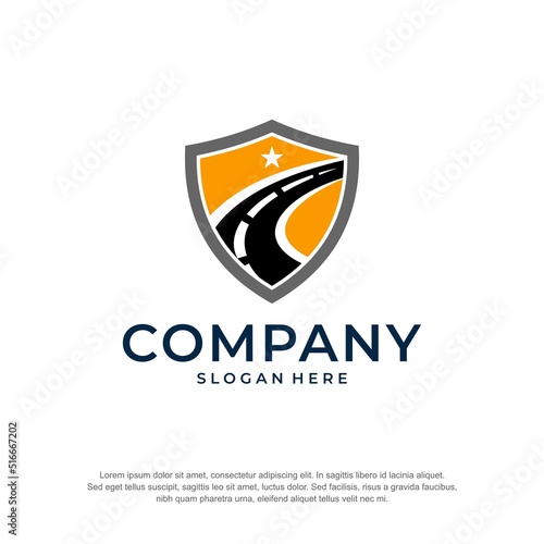 shield star way logo premium vector
