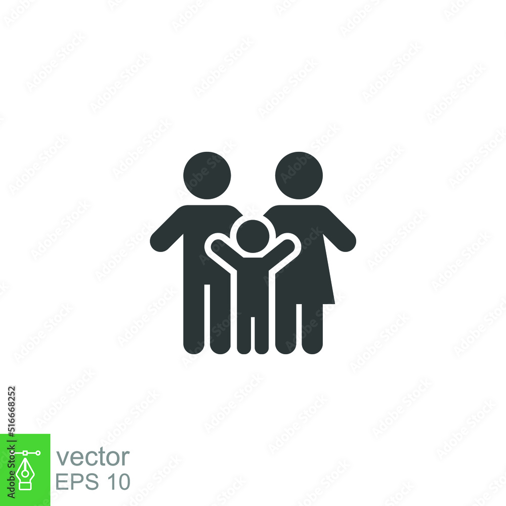 Parent and child icon. Simple solid style. People, kid, symbol, member, insurance, mother, son, father, generation, person, family love concept. Vector illustration isolated on white background EPS 10 Parent and child icon. Simple solid style. People, kid, symbol, member, insurance, mother, son, father, generation, person, family love concept. Vector illustration isolated on white background EPS 10