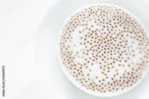 Homemade tapioca and coconut milk jelly for Asian dessert image