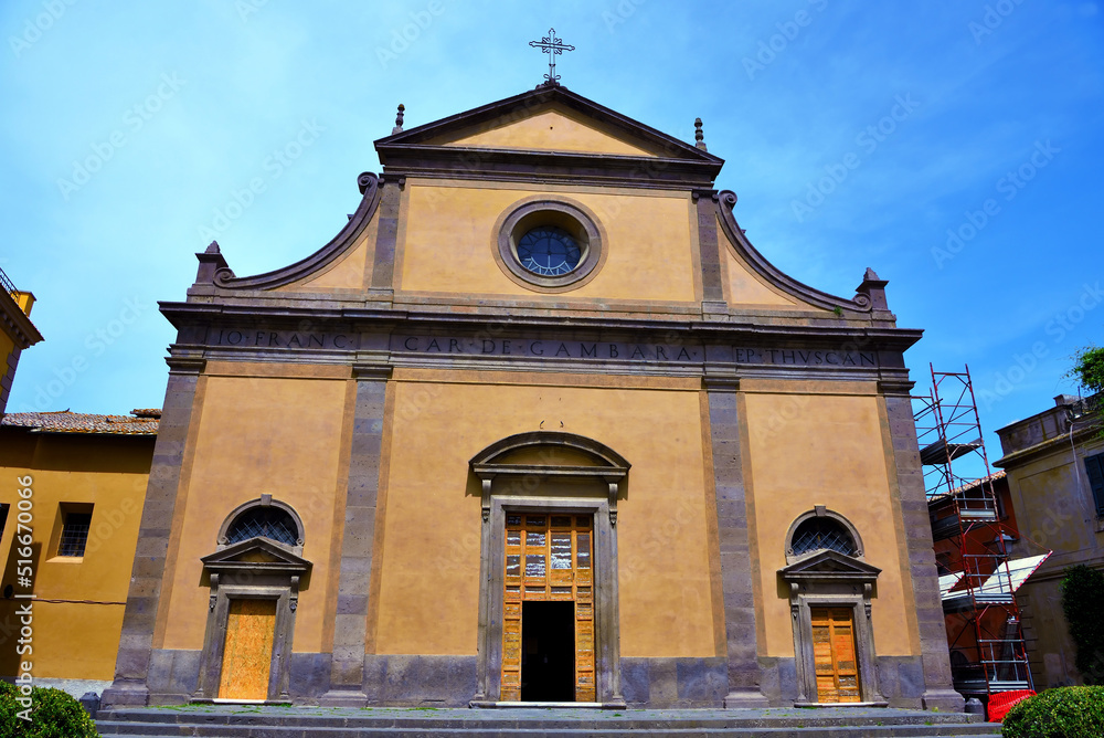 Cathedral of San Giacomo Maggiore the facade is in renaissance style the interior is in baroque style Tuscania Italy