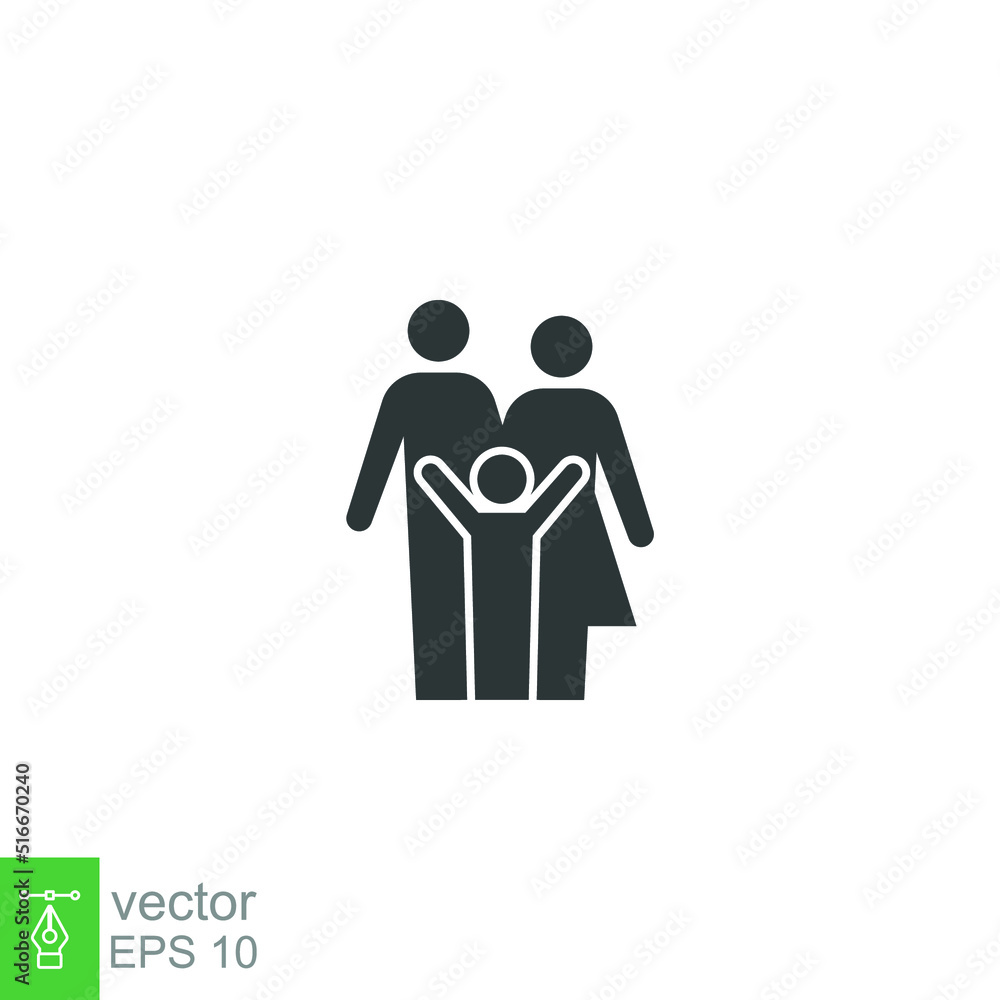 Parent and child icon. Simple solid style. People, kid, symbol, member, insurance, mother, son, father, generation, person, family love concept. Vector illustration isolated on white background EPS 10 Parent and child icon. Simple solid style. People, kid, symbol, member, insurance, mother, son, father, generation, person, family love concept. Vector illustration isolated on white background EPS 10