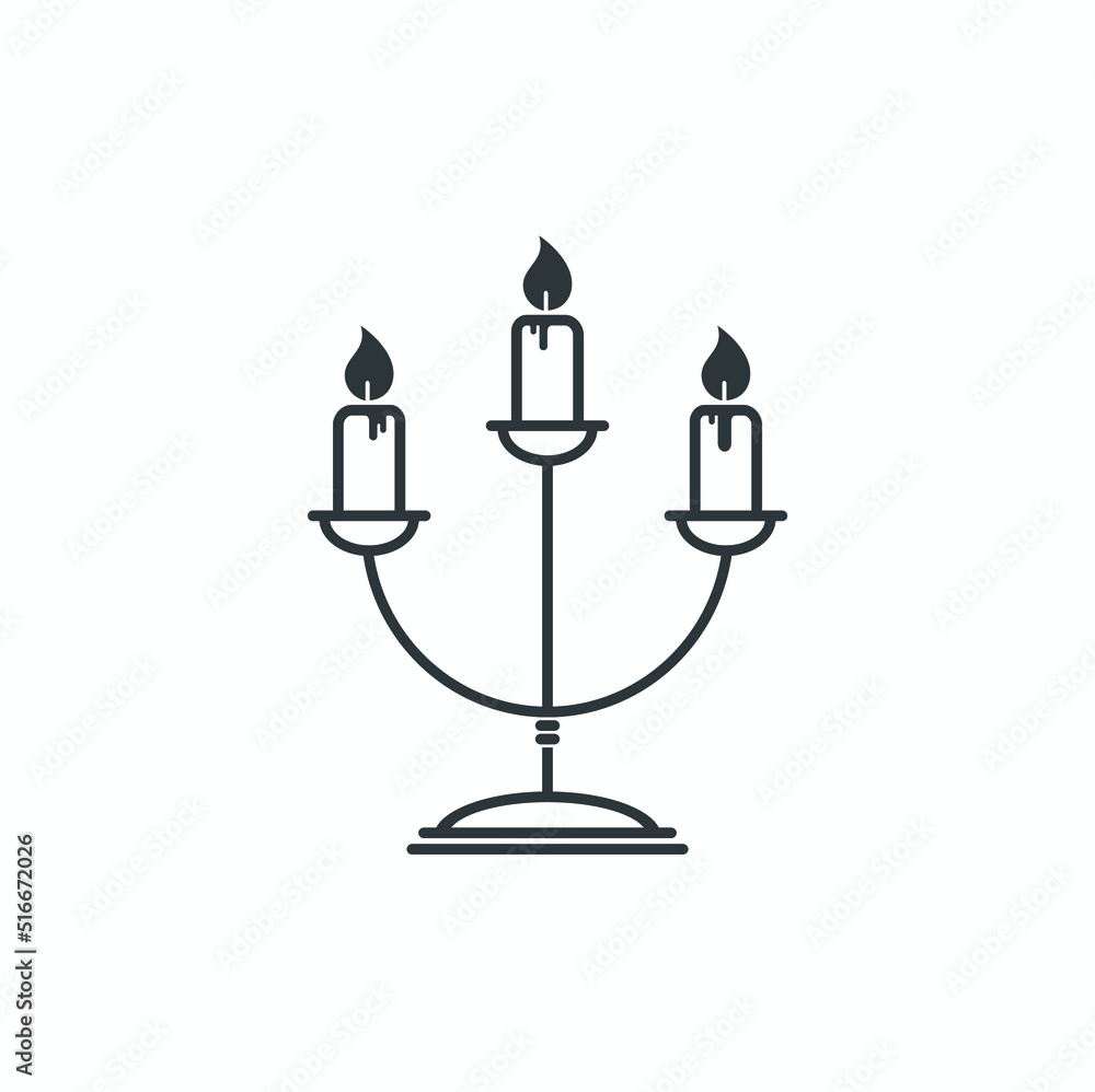 Fototapeta premium illustration of candle, lighting fire, vector art.