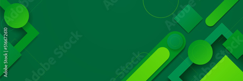 Green abstract banner background. Vector abstract graphic design banner pattern background template.