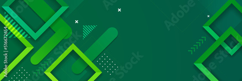Green abstract banner background. Vector abstract graphic design banner pattern background template.