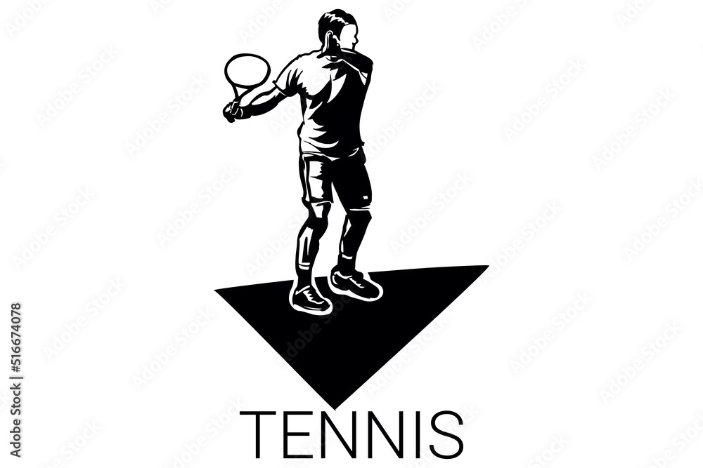 Tennis sport vector line icon. sportman, equipment sign. sport pictogram illustration.