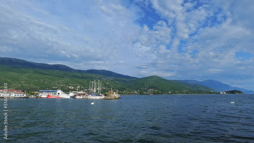 Lake Ohrid landscape view , North Macedonia. Lake Ohrid is one of the most famous tourist sights in Macedonia
Lake Ohrid landscape view , North Macedonia. Lake Ohrid is one of the most famous tourist sights in Macedonia