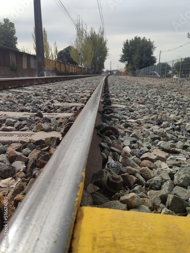 railroad tracks in the countryside