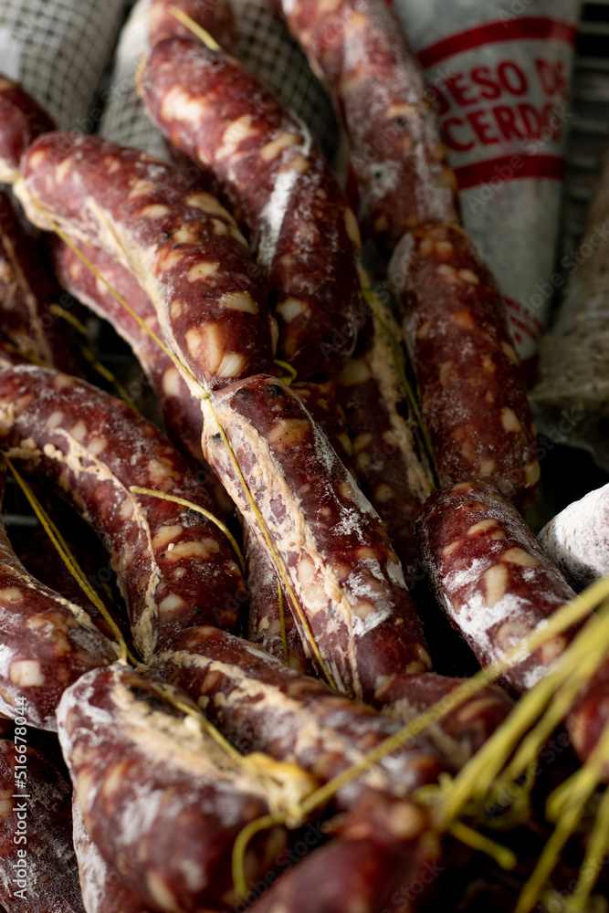 Foto de Salami salame salamin sausage argentina, mezcla de carnes de