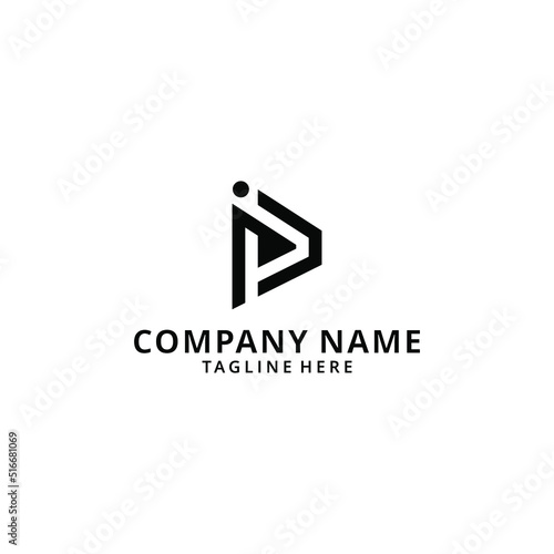 Illustration IP Letter Logo Design in Black Colors. Creative Modern Letters Vector Icon Logo Vector