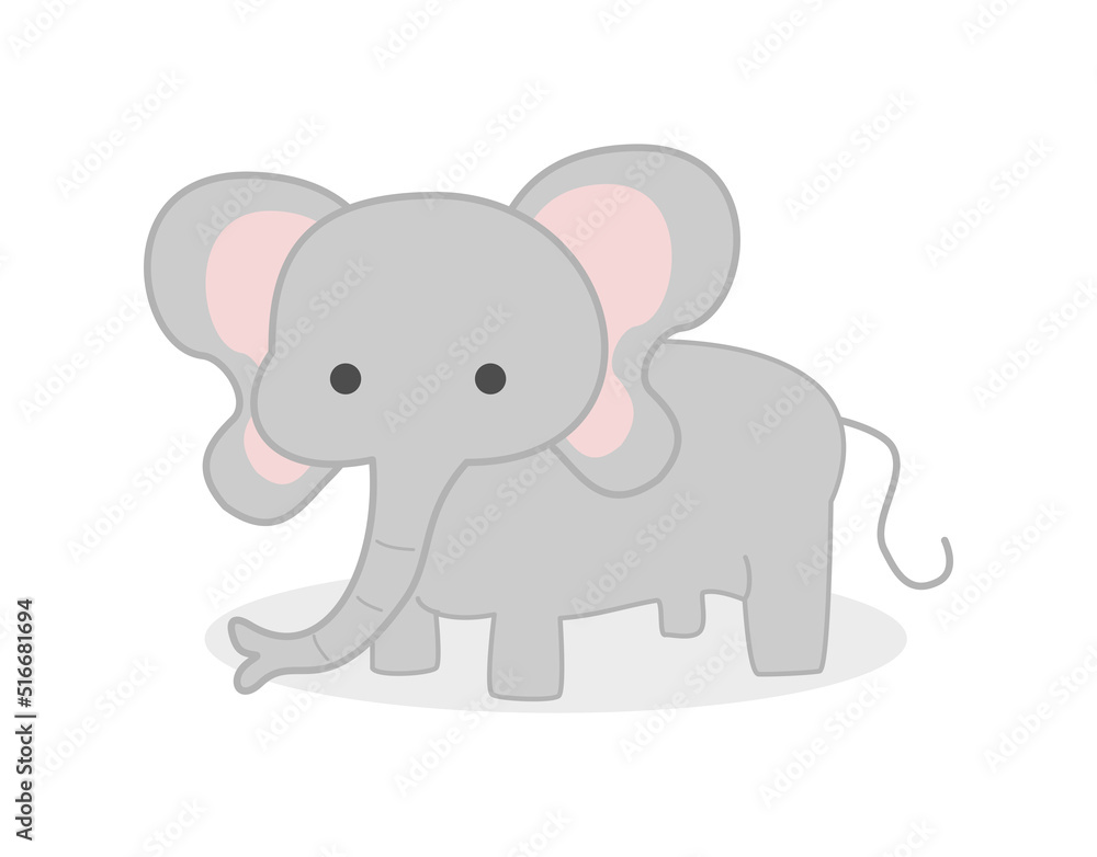 Cute elephant cartoon vector background