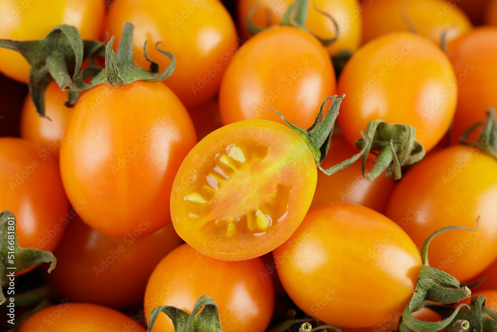 Fresh yellow Cherry tomatoes isolated on white background Fresh yellow Cherry tomatoes isolated on white background