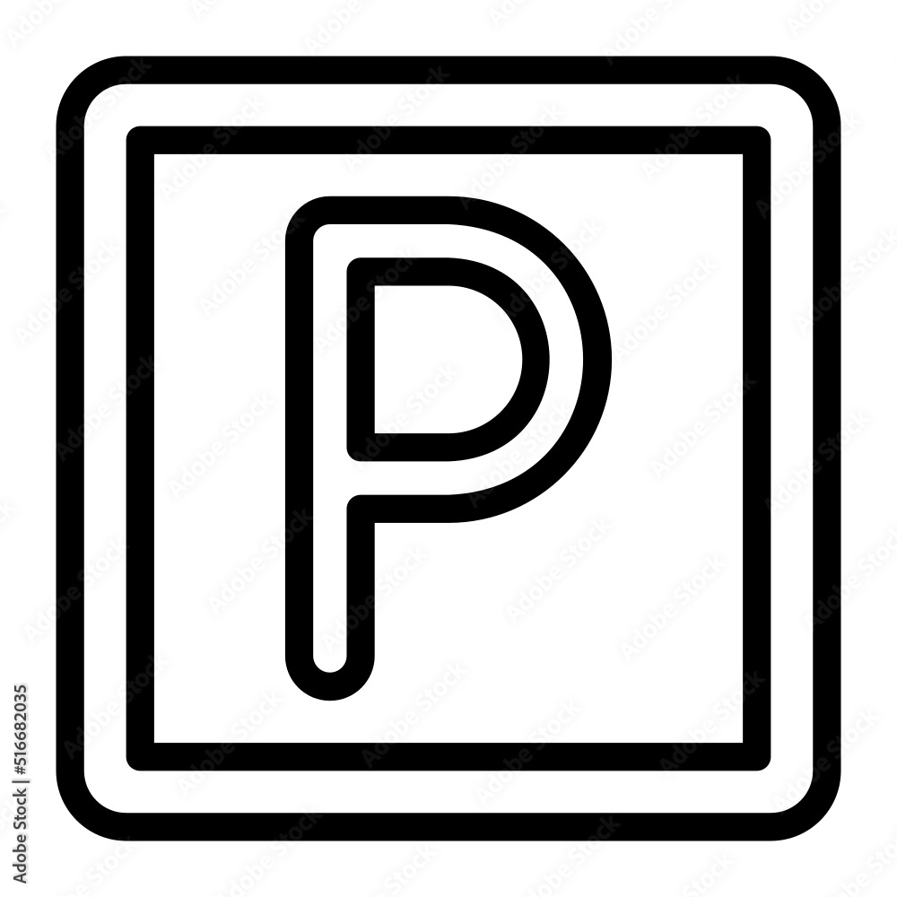 parking sign line icon parking sign line icon