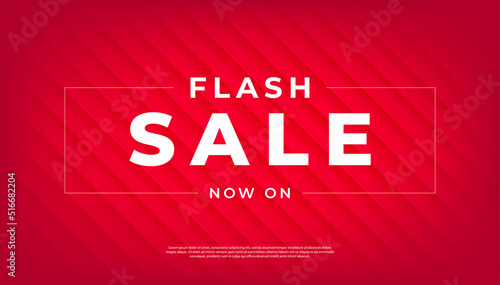 Flash Sale Shopping banner on red background. Flash Sale banner template design for social media and website. Special offer Flash Sale campaign or promotion.