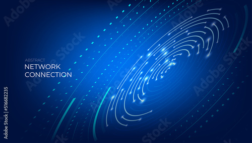 Abstract digital network connection. Futuristic connection circle background.