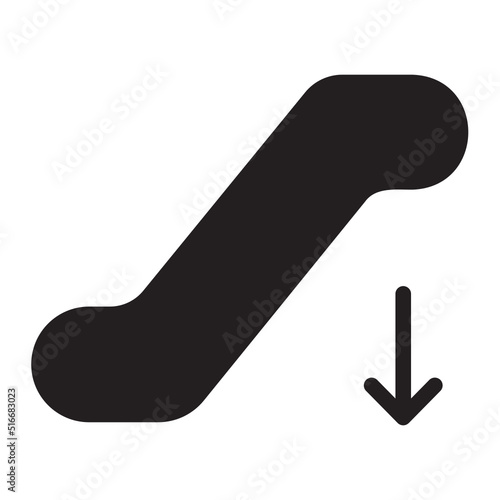 escalator down glyph icon