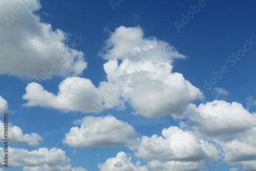 Beautiful shaped clouds in blue sky  natural background