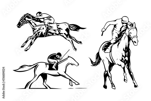 HORSE RACING ILLUSTRATION DESIGN ICON VECTOR LOGO VECTOR