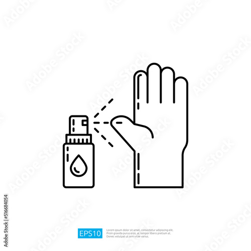 Hands using Antibacterial Spray Icon
