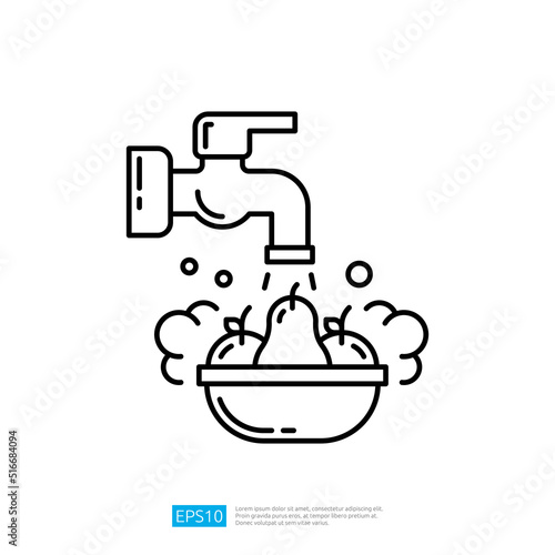 Washed vegetables and fruits icon