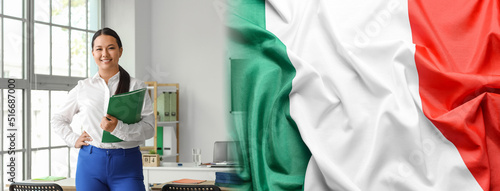 Collage with female Asian t...