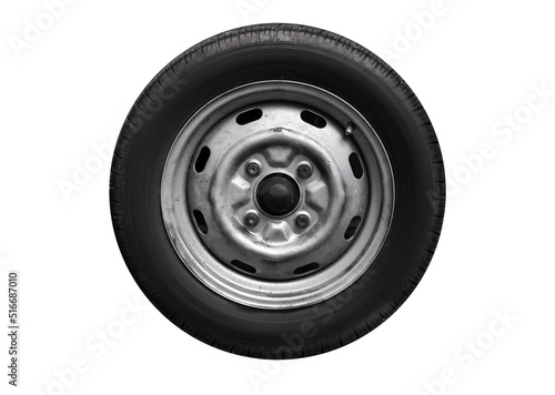Standard car wheel isolated on white