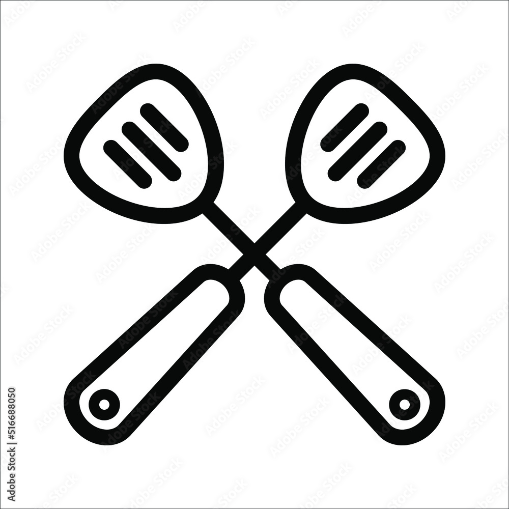 Outline spatula vector icon. Spatula illustration for web, mobile apps, design. Spatula vector symbol. Outline spatula vector icon. Spatula illustration for web, mobile apps, design. Spatula vector symbol.