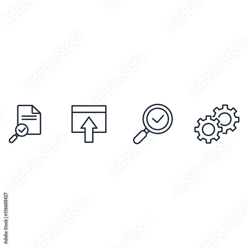 SERP Search Engine Result Page icons set . SERP Search Engine Result Page pack symbol vector elements for infographic web