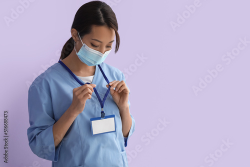 Female Asian nurse with bad...