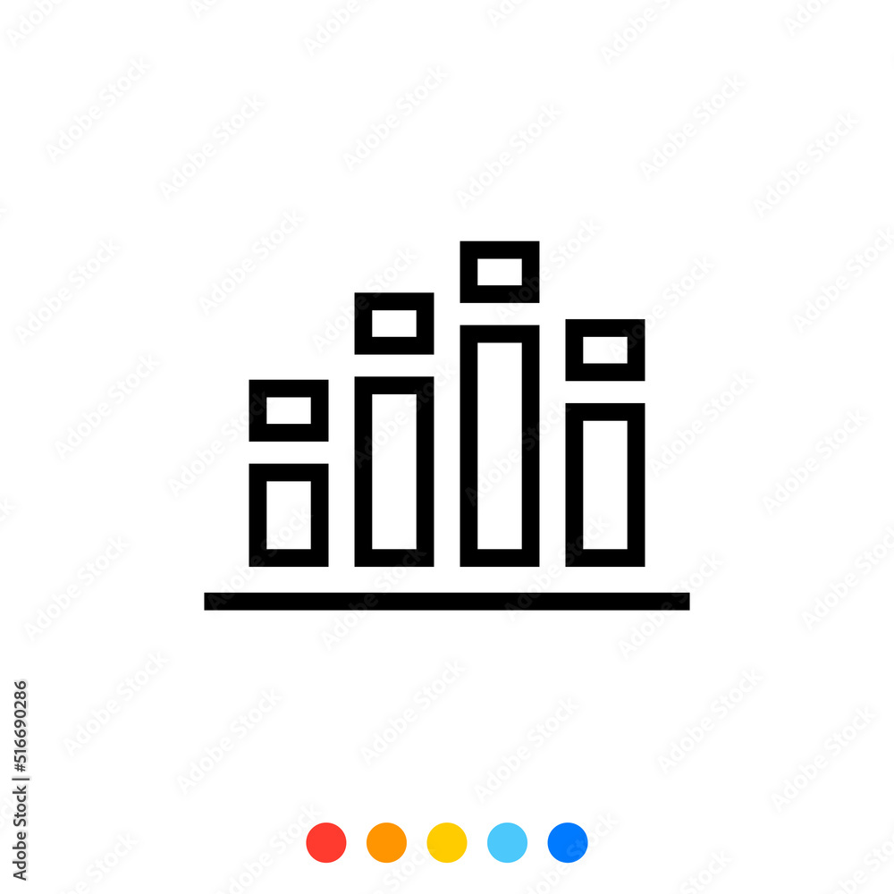 Graph chart icon, Vector and Illustration.