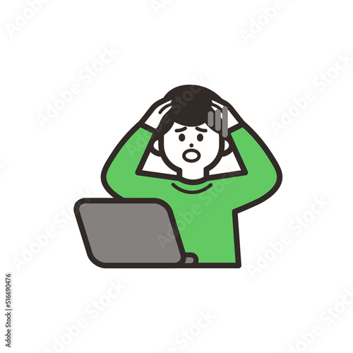 PCがわからずパニックな男性