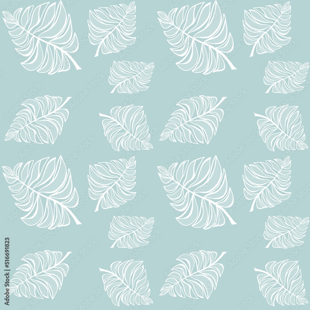 plant pattern with white leaves