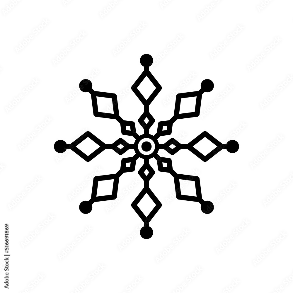 Abstract snowflake shape, Vector, Illustration. Abstract snowflake shape, Vector, Illustration.