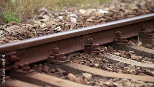 Wallpaper Mural Railroad components in closeup - pov 3 Torontodigital.ca