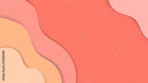 Abstract pastel summer background with paper waves for banner, backdrop, poster or web site design.3d rendering, multilayer paper cut vector illustration