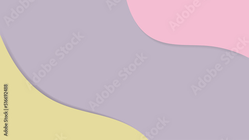 Abstract pastel summer background with paper waves for banner, backdrop, poster or web site design.3d rendering, multilayer paper cut vector illustration