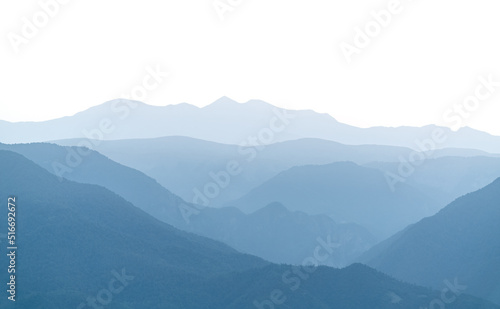 Silhouettes of the mountain ranges
