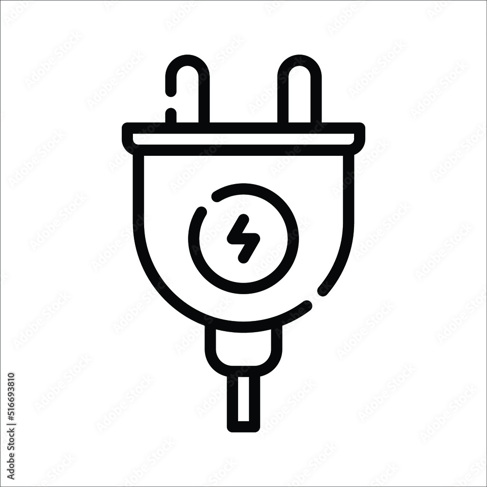 Obraz premium electric plug outline icon vector eps