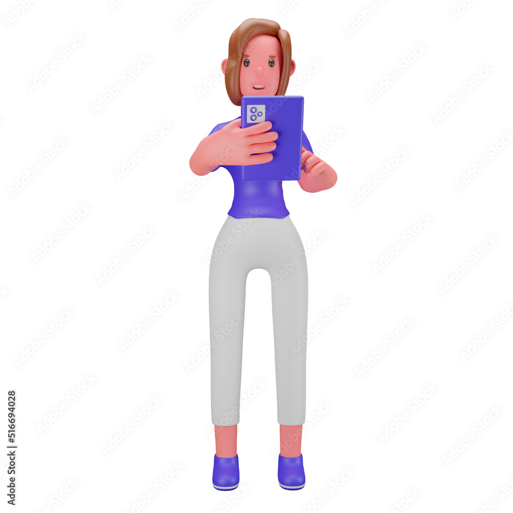 3d illustration Woman hands holding a tablet 3d illustration Woman hands holding a tablet
