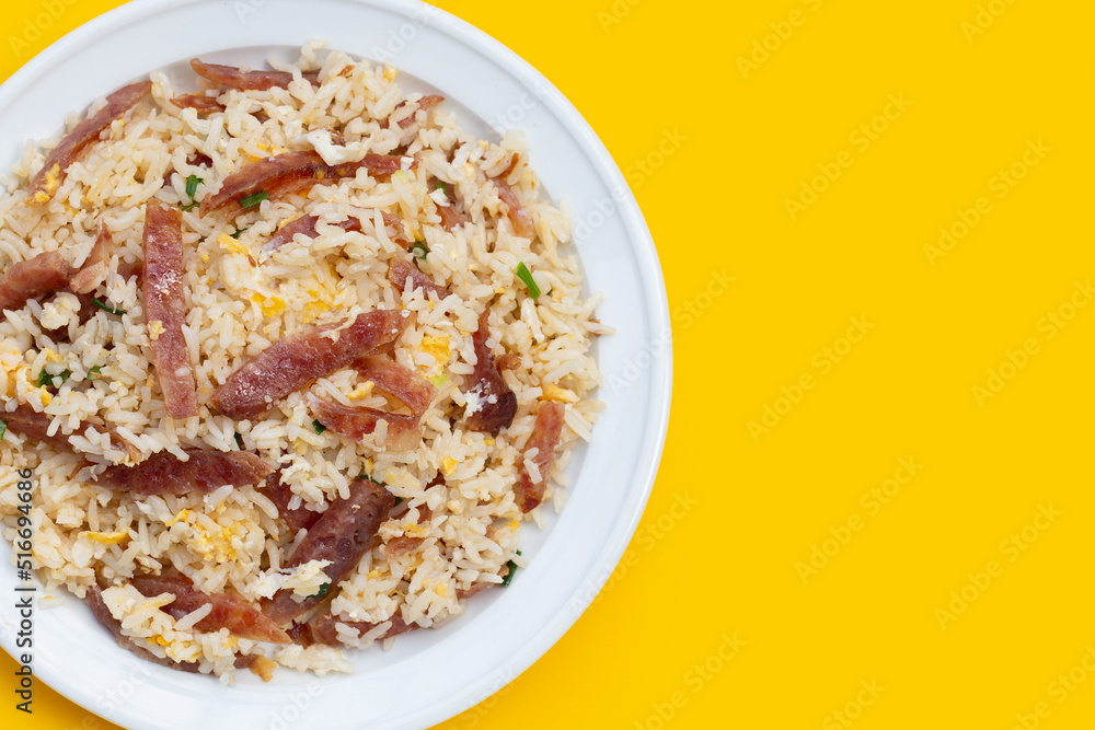 Fried rice with chinese sausage.
