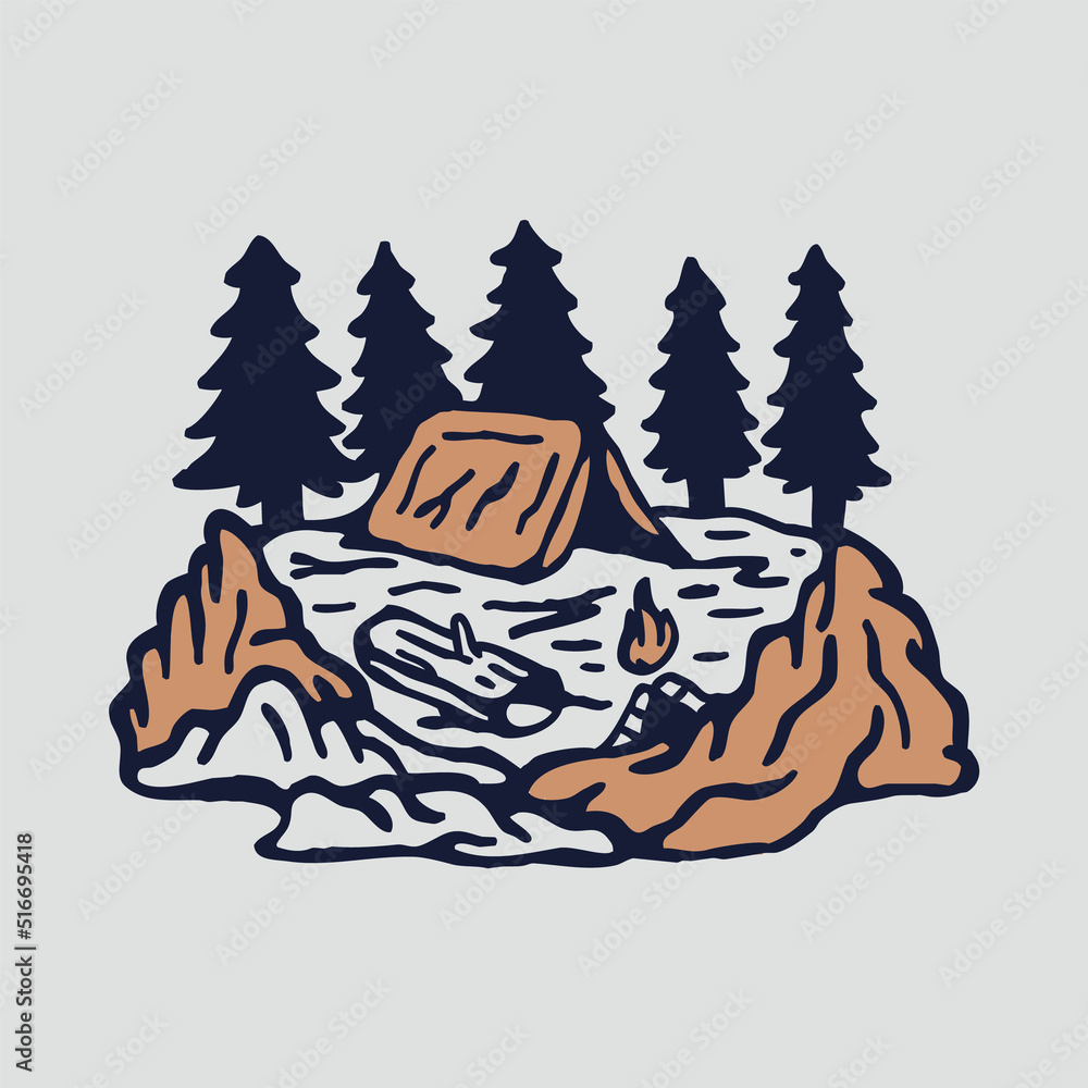 Camping on the good place in the nature graphic illustration vector art t-shirt design Camping on the good place in the nature graphic illustration vector art t-shirt design