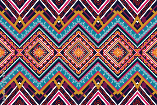 Wallpaper Mural Geometric ethnic flower pattern for background,fabric,wrapping,clothing,wallpaper,Batik,carpet,embroidery style. Torontodigital.ca