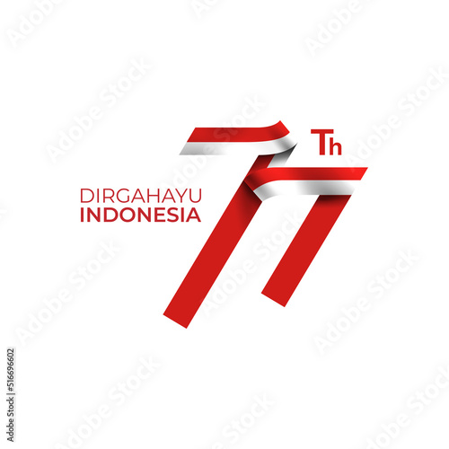 77th Indonesia Independence day logo. Dirgahayu translates to longevity or long lived photo