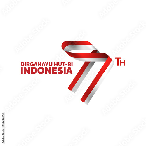 77 years independence day of indonesia logo. Dirgahayu translates to longevity or long lived