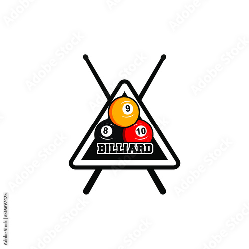 billiard logo vector, suitable for logos, icons, mascots, templates, etc