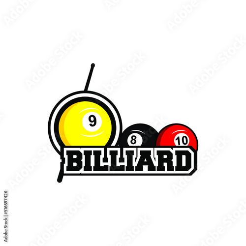 billiard logo vector, suitable for logos, icons, mascots, templates, etc