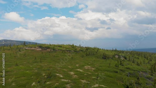 4K Drone Video of Wickersham Dome in the White Mountains of Alaska on Sunny Summer Day photo