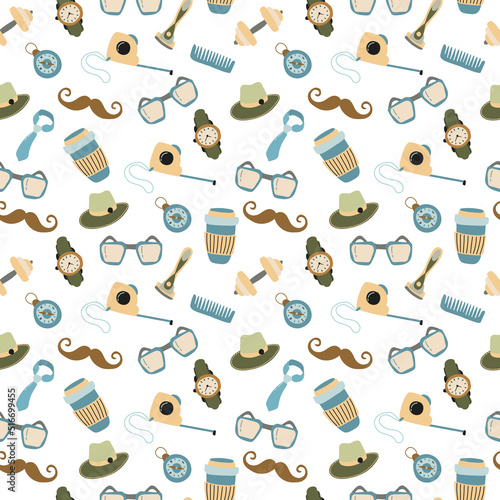 Seamless pattern for the holiday Father's Day. Digital paper.	