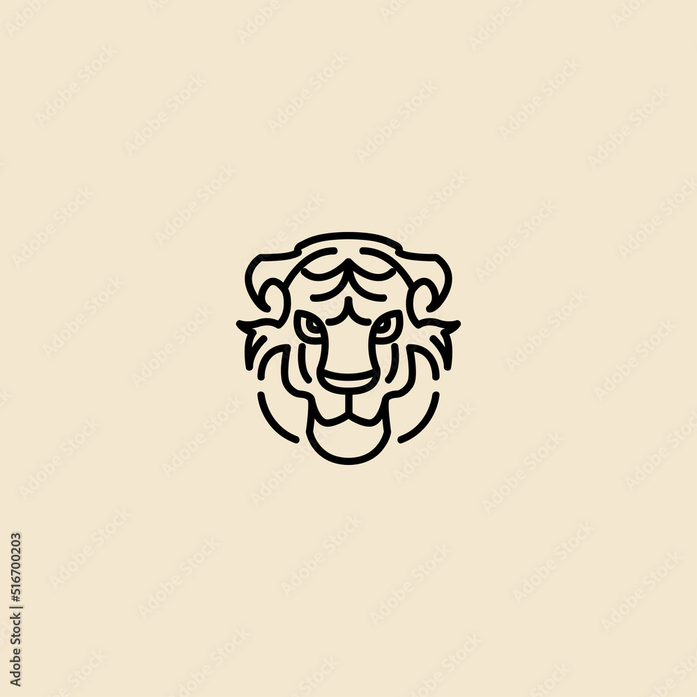 face tiger animal logo symbol in isolated background vector
