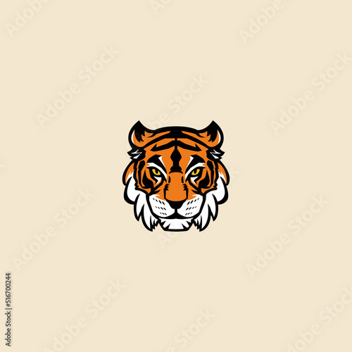 face tiger animal logo symbol in isolated background vector