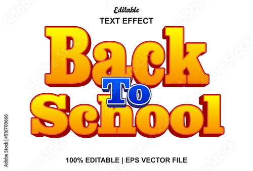 back to school text effect with orange editable.